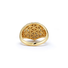 Load image into Gallery viewer, Aphrodite Green Peridot Cabochon Shield Ring with Chartreuse Aura
