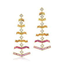 Load image into Gallery viewer, Vibrations Earrings in Sunrise with Diamonds
