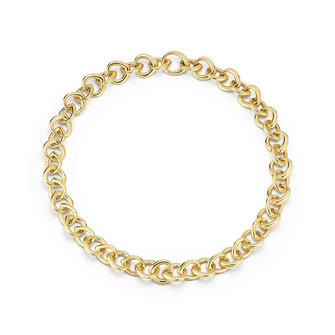 Gold Shield Link Necklace
