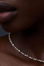 Load image into Gallery viewer, Up close view of the water necklace in diamonds