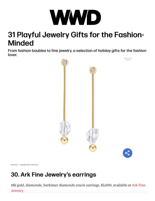 Oracle Earrings featured in WWD's Playful Jewelry Gifts for the Fashion-Minded