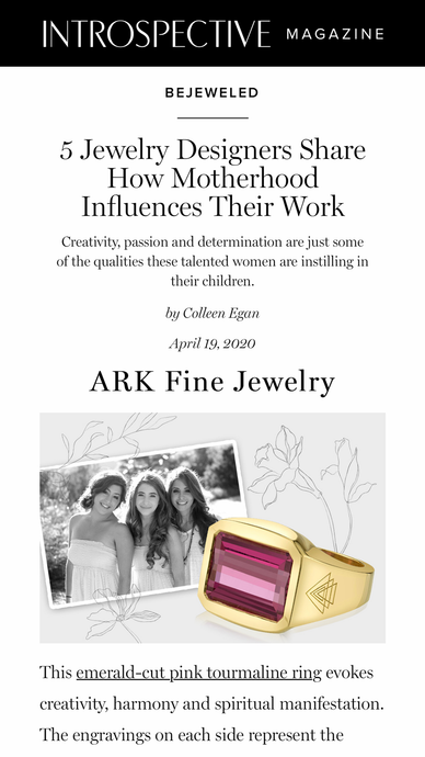 Emerald-Cut Pink Tourmaline Creation Ring featured in 1stdibs, Introspective Magazine