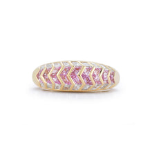Load image into Gallery viewer, Aurora Pink Sapphire and White Diamond Rose Stacking Ring