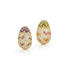 Load image into Gallery viewer, Aurora Earrings in Feather with Cobblestone White Diamonds