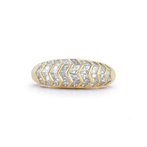Aurora Stacking Ring in Myrtle with White Diamonds