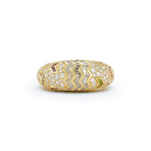 Load image into Gallery viewer, Aurora Ring in Feather with White Diamond Cobblestones