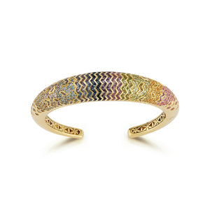 Aurora Bracelet in Feather with Cobblestones and Diamonds