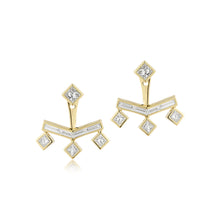 Load image into Gallery viewer, Vibrations Single Drop Fringe Earrings in Diamond