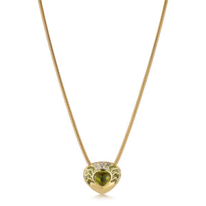 Flora Shield Necklace with Chartreuse Aura