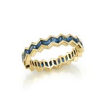 Load image into Gallery viewer, Vibrations Eternity Stacking Ring in Blue Sapphire