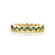 Load image into Gallery viewer, Vibrations Eternity Stacking Ring in Green Sapphire