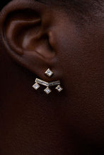 Load image into Gallery viewer, Vibrations Single Drop Fringe Earrings in Diamond