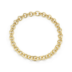 Gold Shield Link Necklace